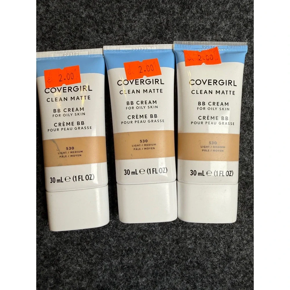 3 pc Covergirl Clean Matte BB Cream for Oily Skin 530 Light/Medium 1FL OZ